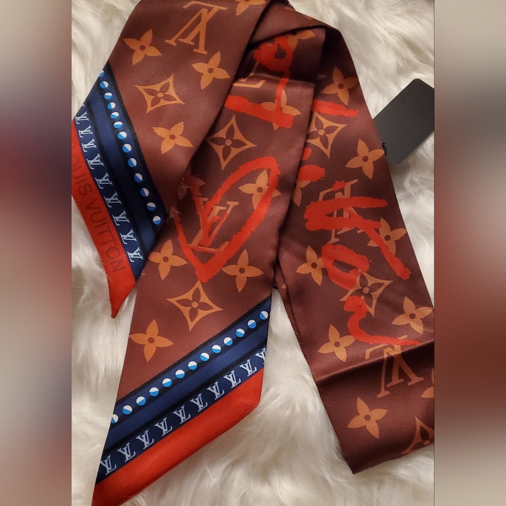 100% Silk Fashion Skinny Bag Twilly,Scarf, Hairtie
